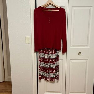 Maurices Red and White Pajama Set